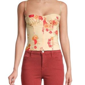 danielle bernstein underwire floral corset crop top